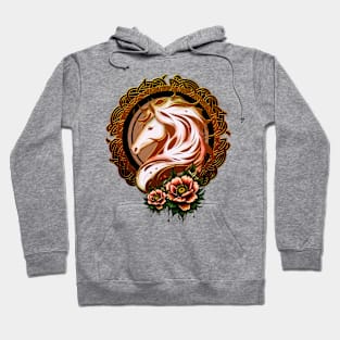 The Elegant Horse Head Adorned with Flowers. Hoodie